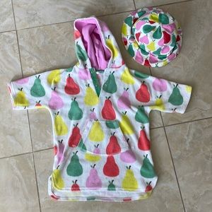 Baby boden swimsuit coverup and matching hat